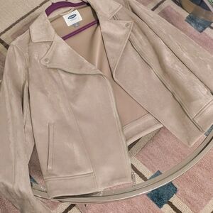Old Navy Women's Taupe Faux Suede Jacket Size M